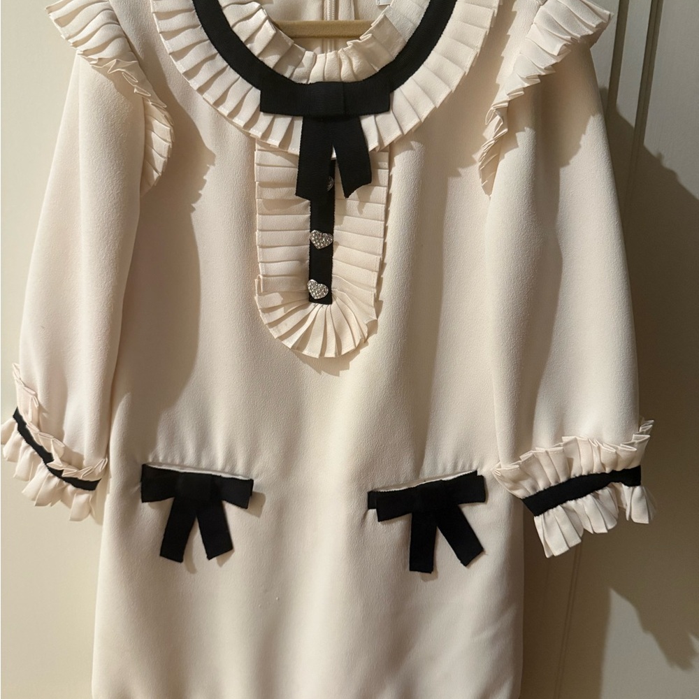 Self-Portrait Elegant Cream and Black Formal Dress